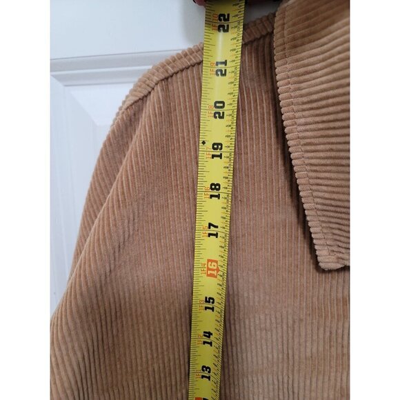 American Eagle Corduroy Button-Up Shirt Beige With  A Front Pocket SZ L - Picture 9 of 12